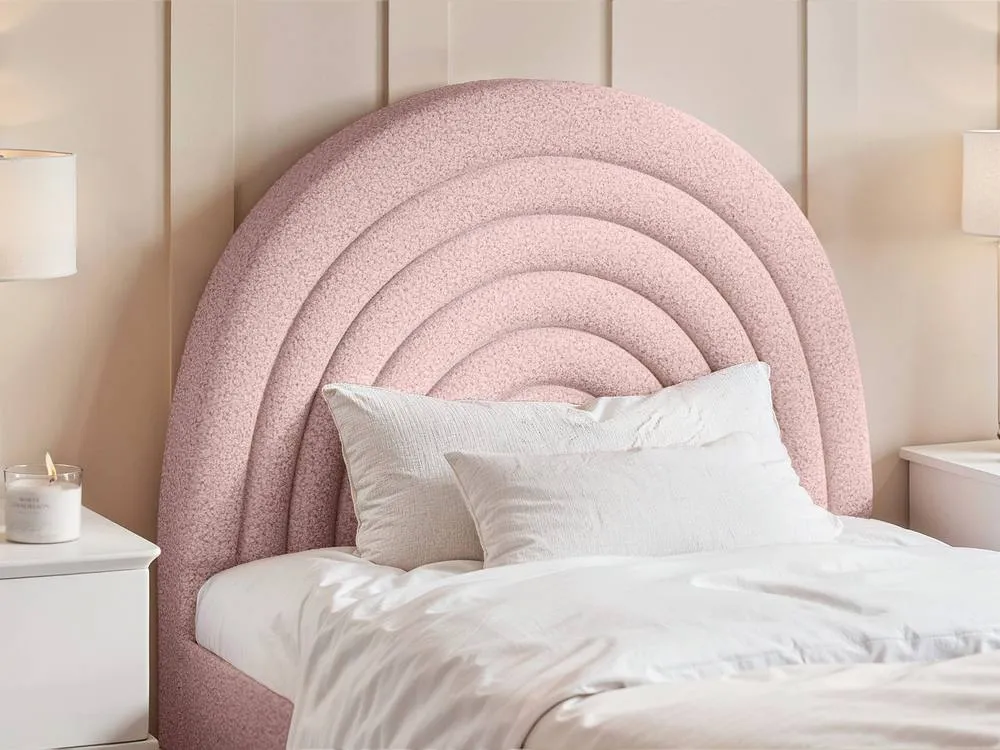 Flair Ava Boucle Single Bed in Pink 3