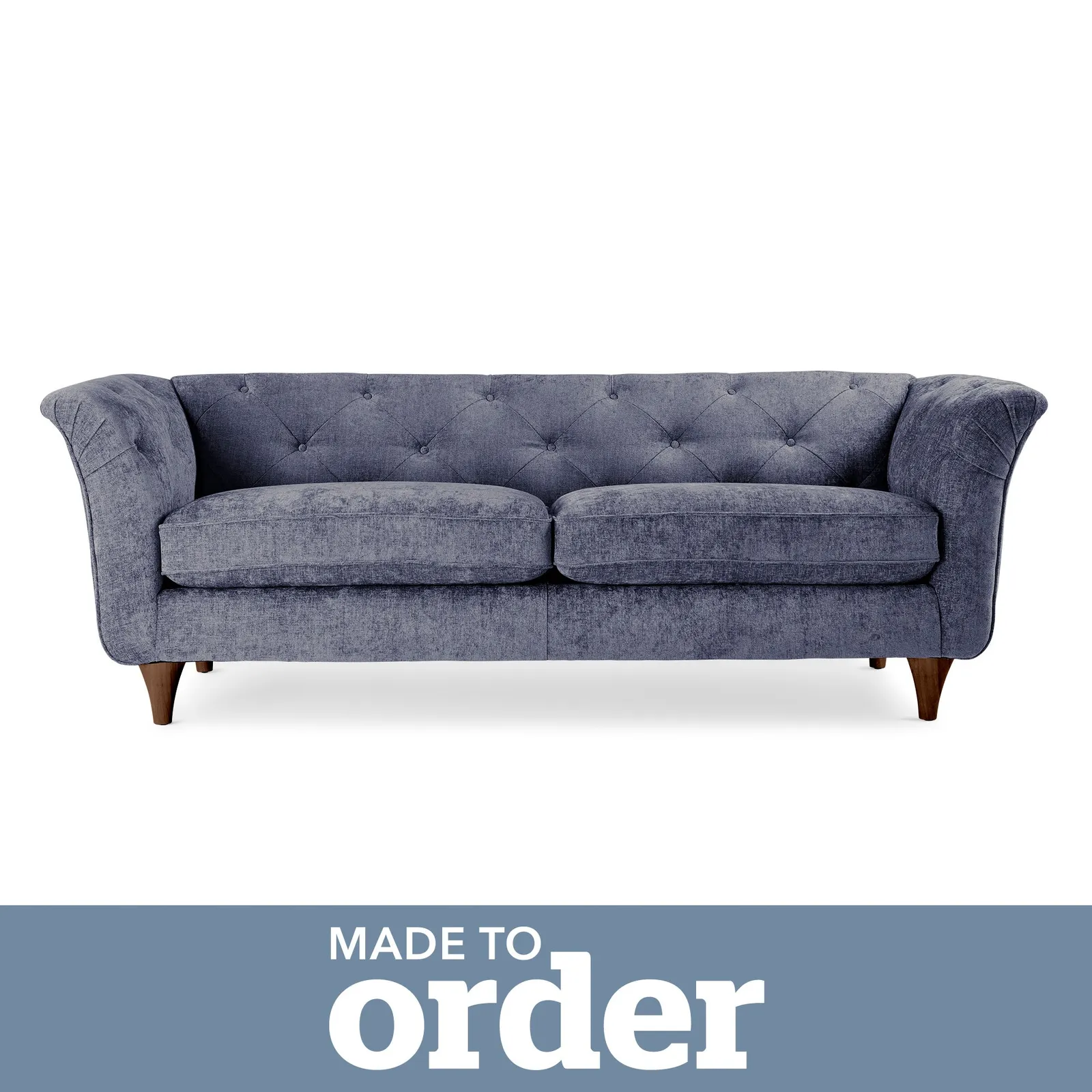 Jaipur 3 Seater Sofa Luxury Chenille Premium Chenille Navy