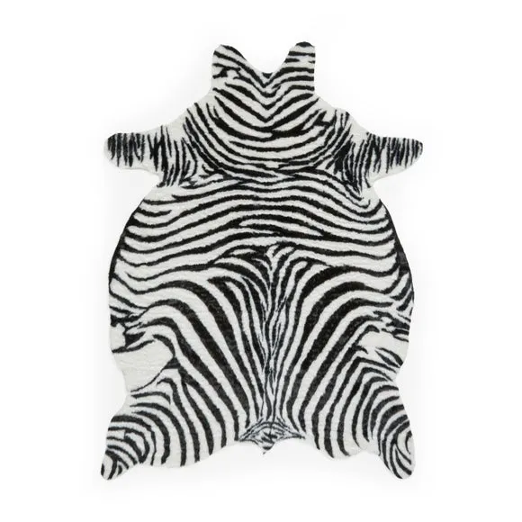 Faux Fur Zebra Print Rug 5