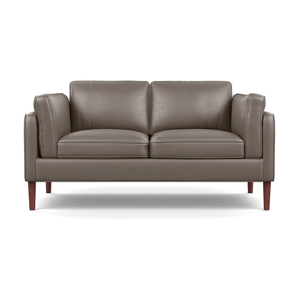 Heal's Sonno 2 Seater Daino Leather Elephant Walnut Feet 1