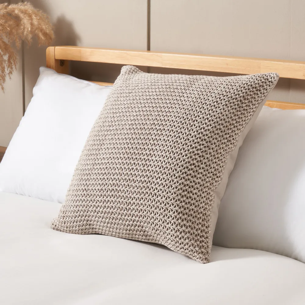 Knitted Cushion, Grey