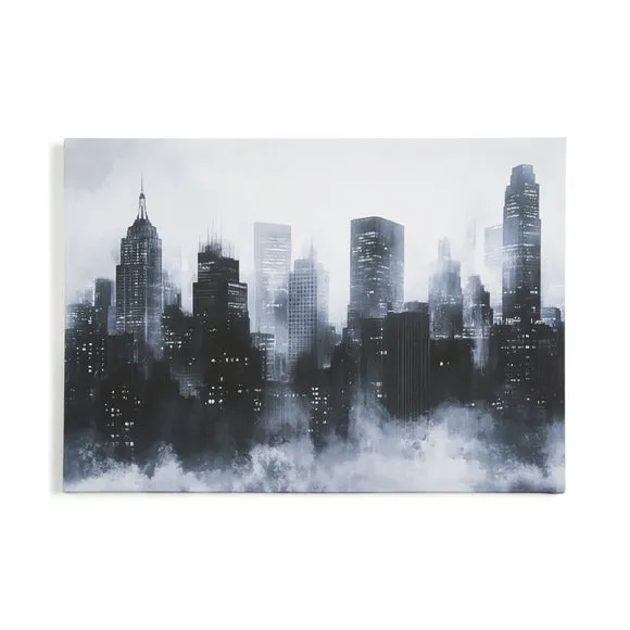 Greyscale Cityscape Canvas 3