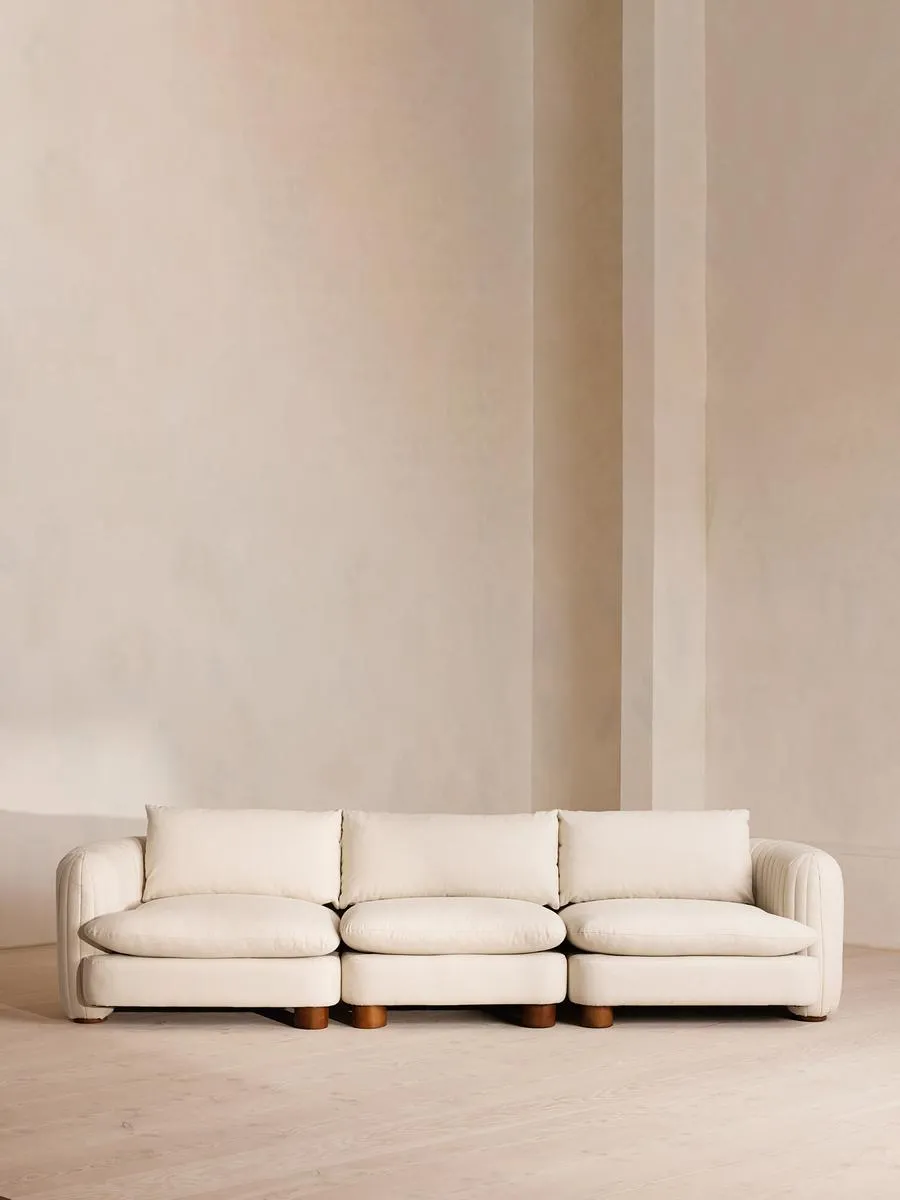 Vivienne Modular Sofa, Four Seater, Linen, Bisque