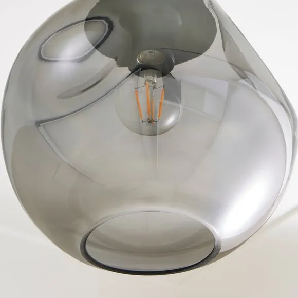 Alexis Smoked Flush Ceiling Light 3