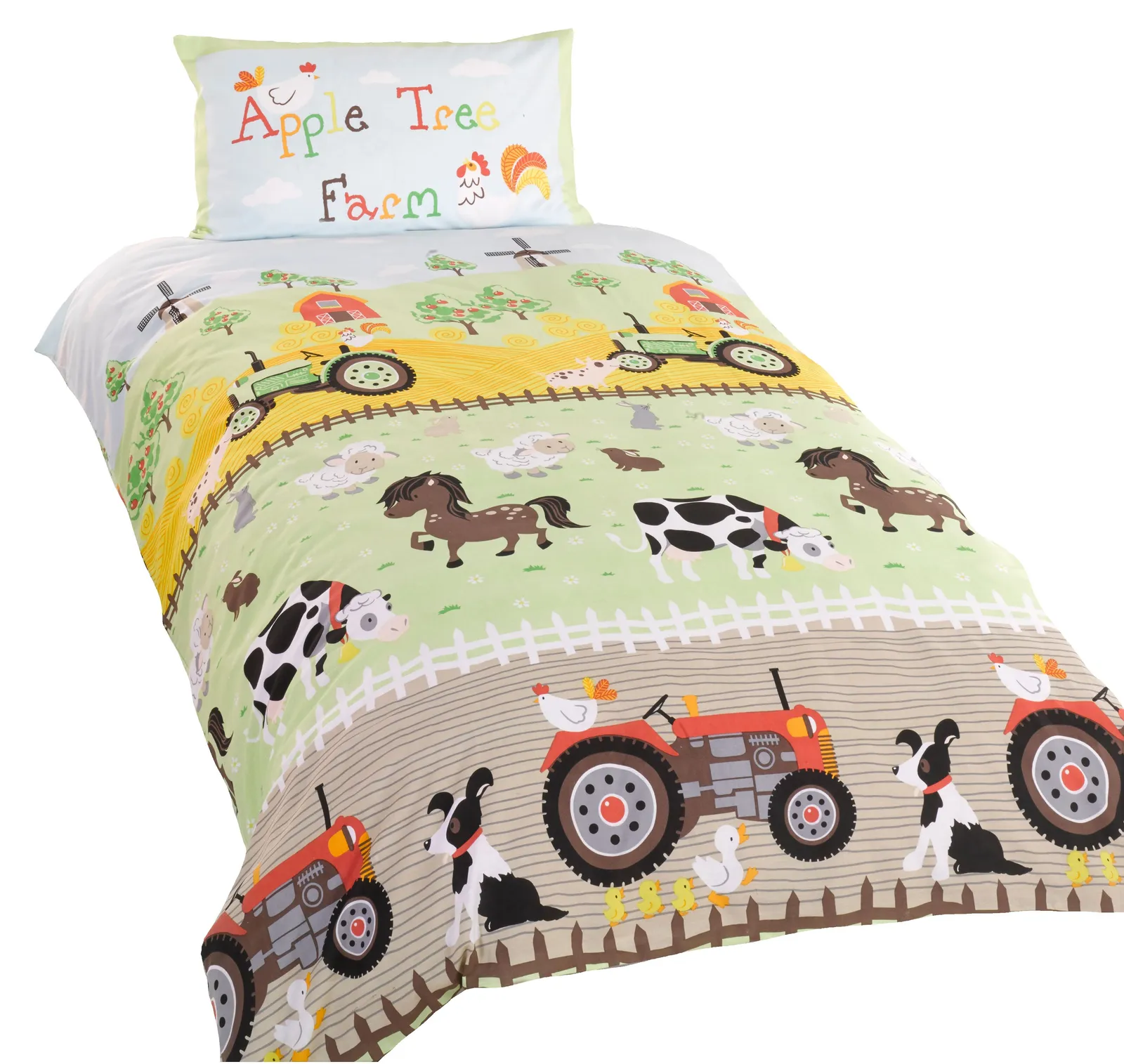 Rapport Home Apple Tree Farm Duvet Cover Set with Pillowcase in Light Blue 2
