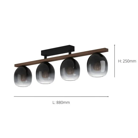 EGLO Filago Ombre Glass 3 Light Flush Ceiling Light 3