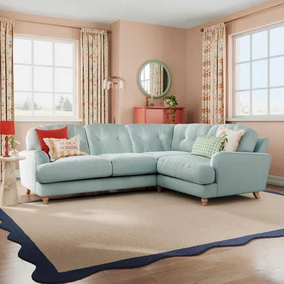 Martha Vintage Velvet Full Corner Sofa 1