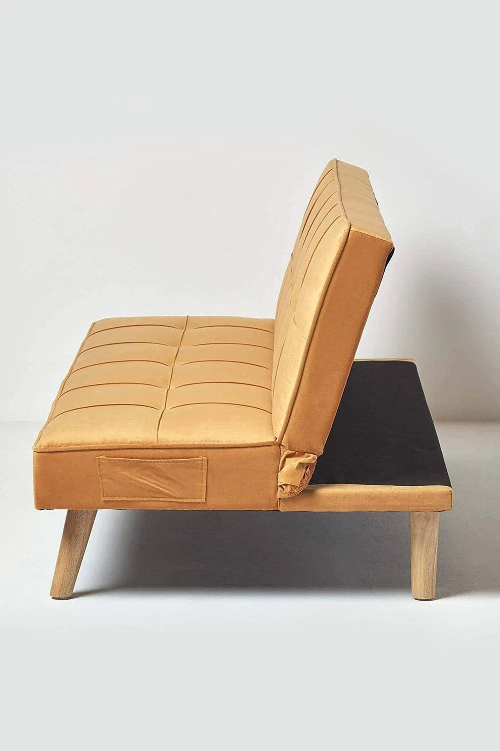 Homescapes Bower Velvet Sofa Bed in Mustard 4