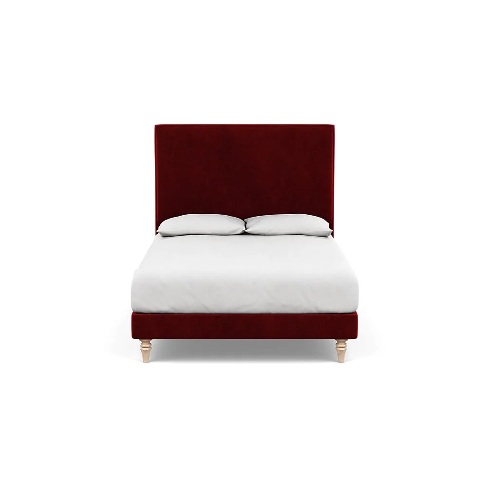 Heal's Shallow Divan Double Smart Luxe Velvet Mulberry Light Stem