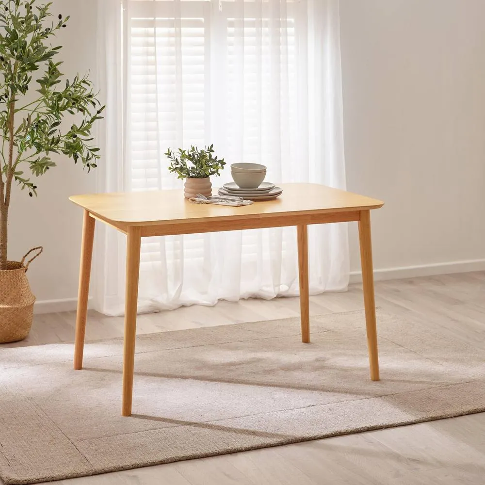 FurnitureboxUK Lynton Small Wooden Dining Table & 2 Benches in Light Oak 2