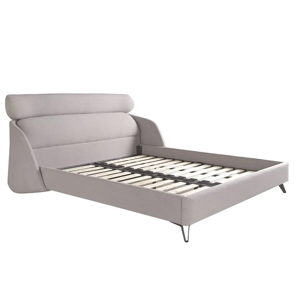 Angel Cerda Light Grey Upholstered Double Bed 180x200 cm