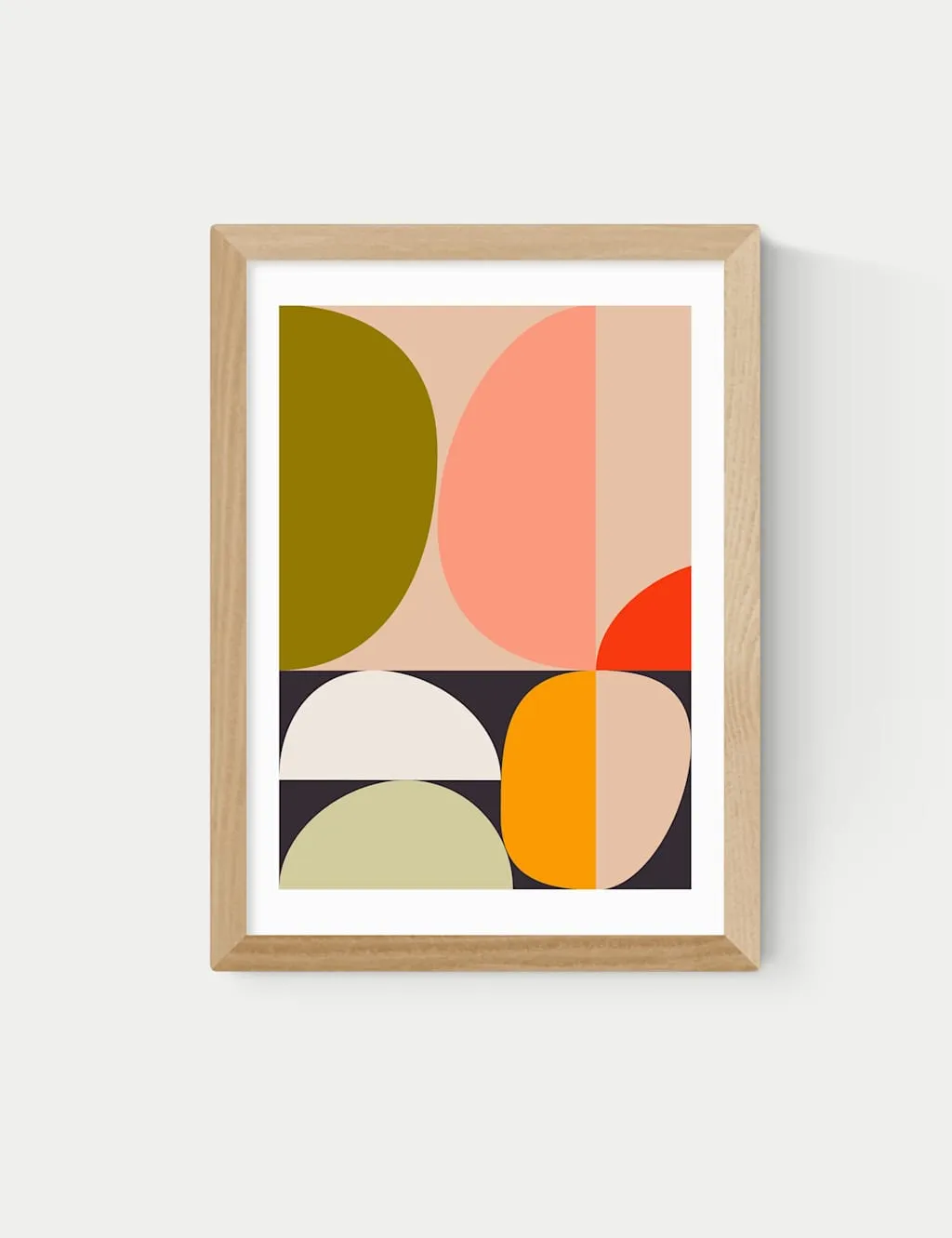 East End Prints Mid Century Half Circles Framed Art Natural