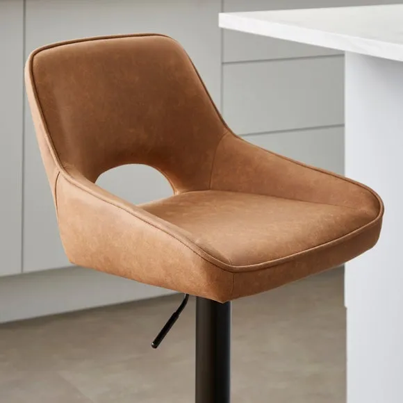 Harlan Height Adjustable Barstool, Faux Leather 3