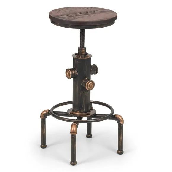 Rockport Pipework Adjustable Height Bar Stool, Mocha 2