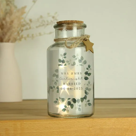 Personalised Botanical Glass LED Jar 4