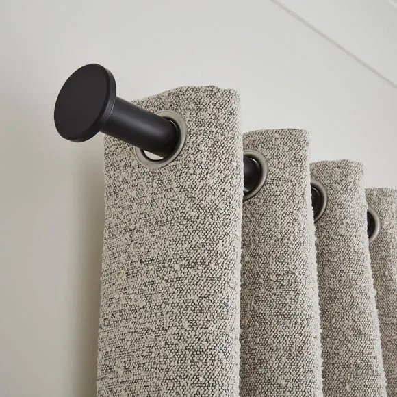 Stepped Stud Fixed Metal Curtain Pole with Rings 4
