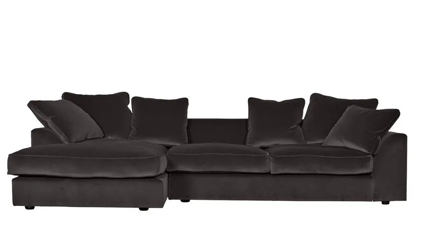 Heal's Cumulus Left Hand Facing Corner Sofa Melton Wool Granite Black Feet