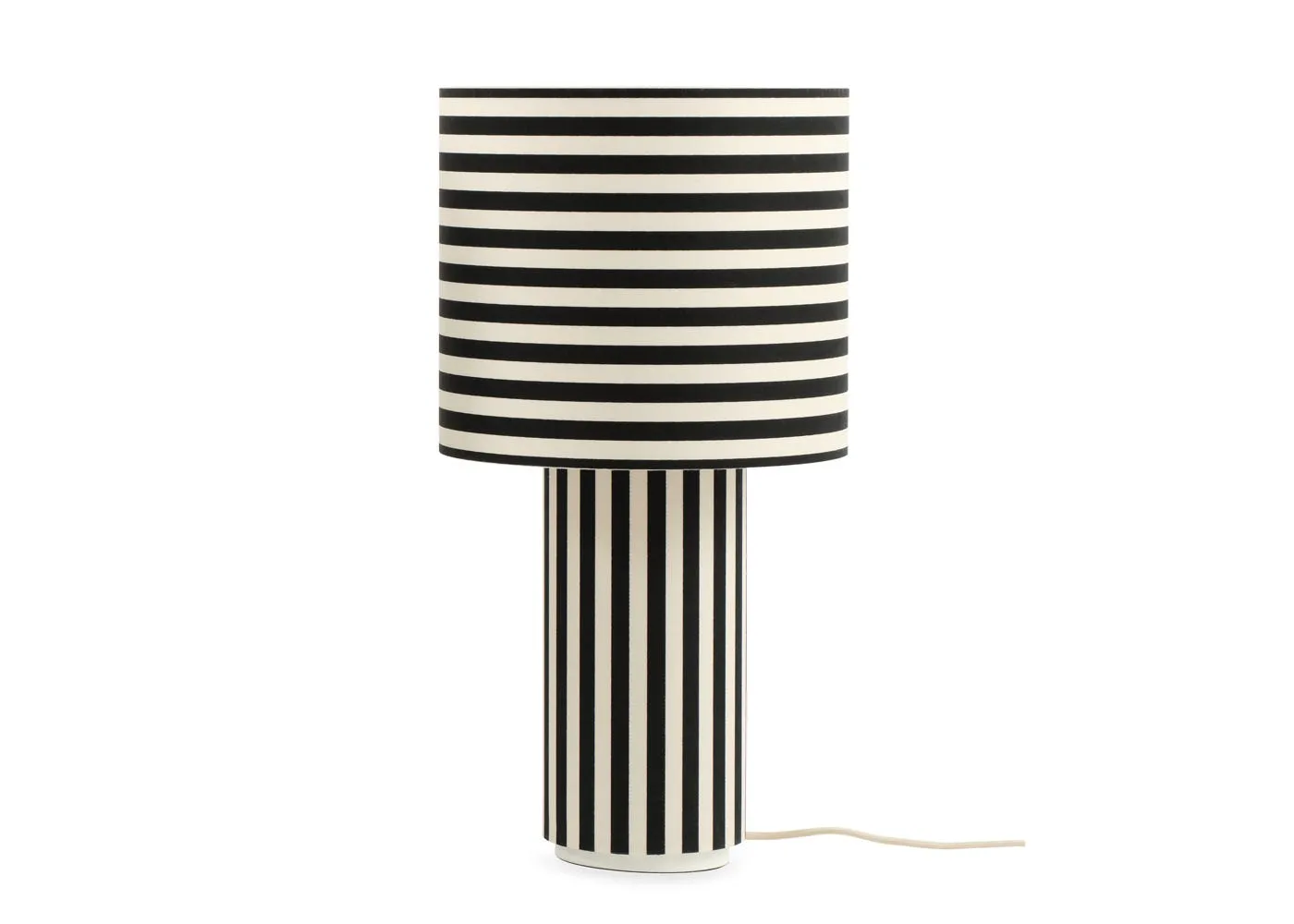 Heal's Raie Fabric Table Lamp Black/White