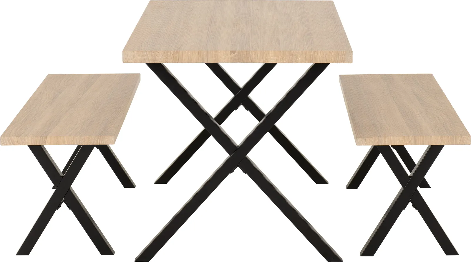 Seconique Buxton Dining Bench Set in Light Oak 5