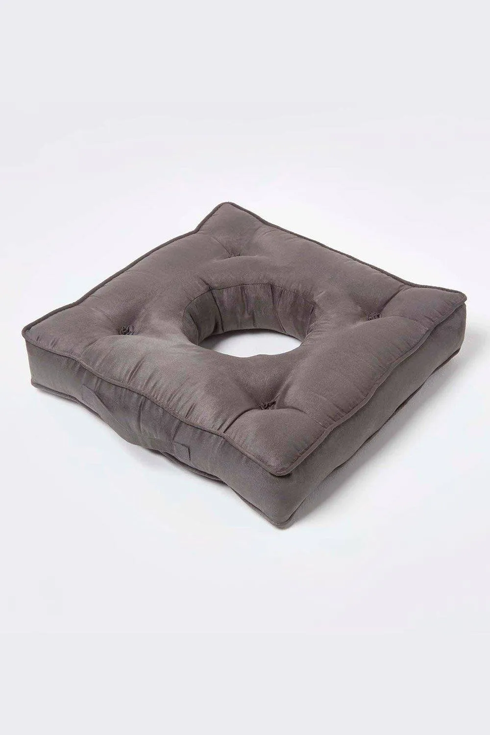 Homescapes Faux Suede Coccyx Cushion in Grey 2