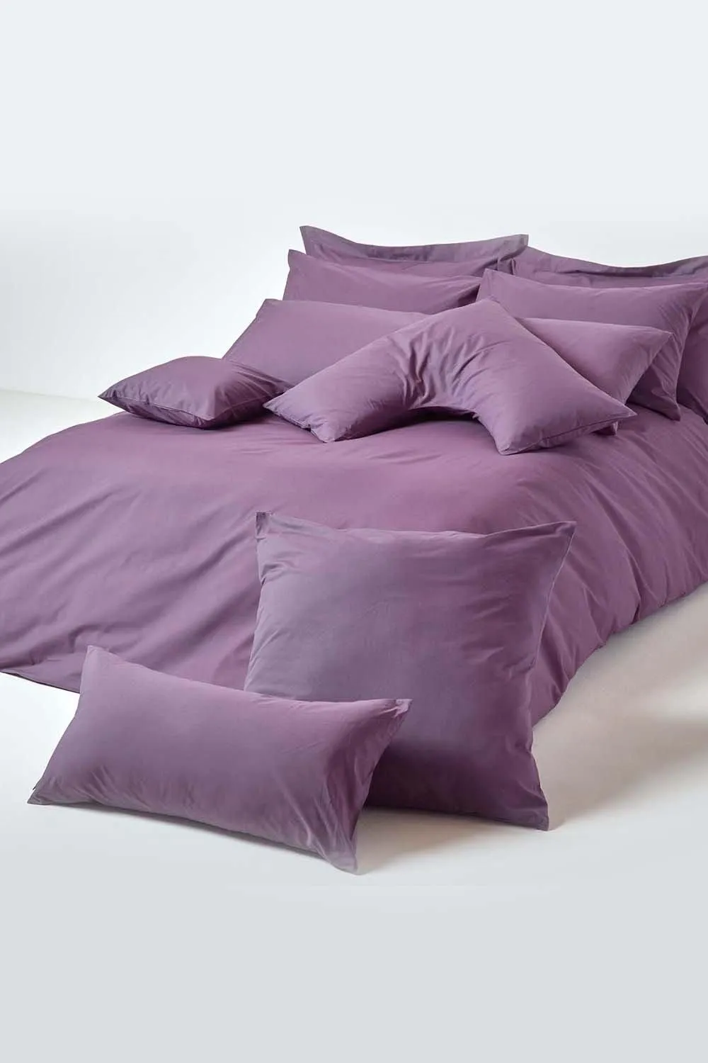 Homescapes Egyptian Cotton Oxford Pillowcase 200 TC, King Size in Grape 5