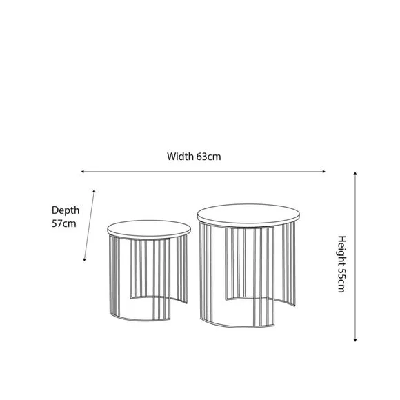 Pacific Atri Set of 2 Nest of Side Tables, Light Wood Effect 4