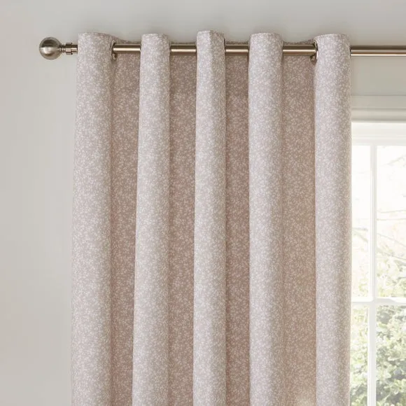 Annie Floral Cotton Blackout Eyelet Curtains