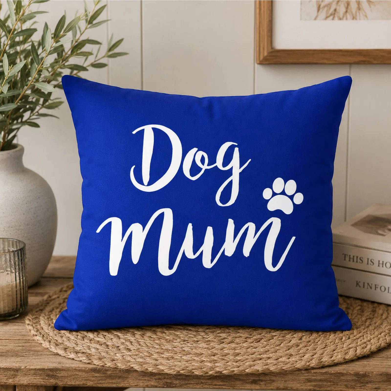 60 SECOND MAKEOVER Dog Mum Cushion Cover 16" x 16" in Blue