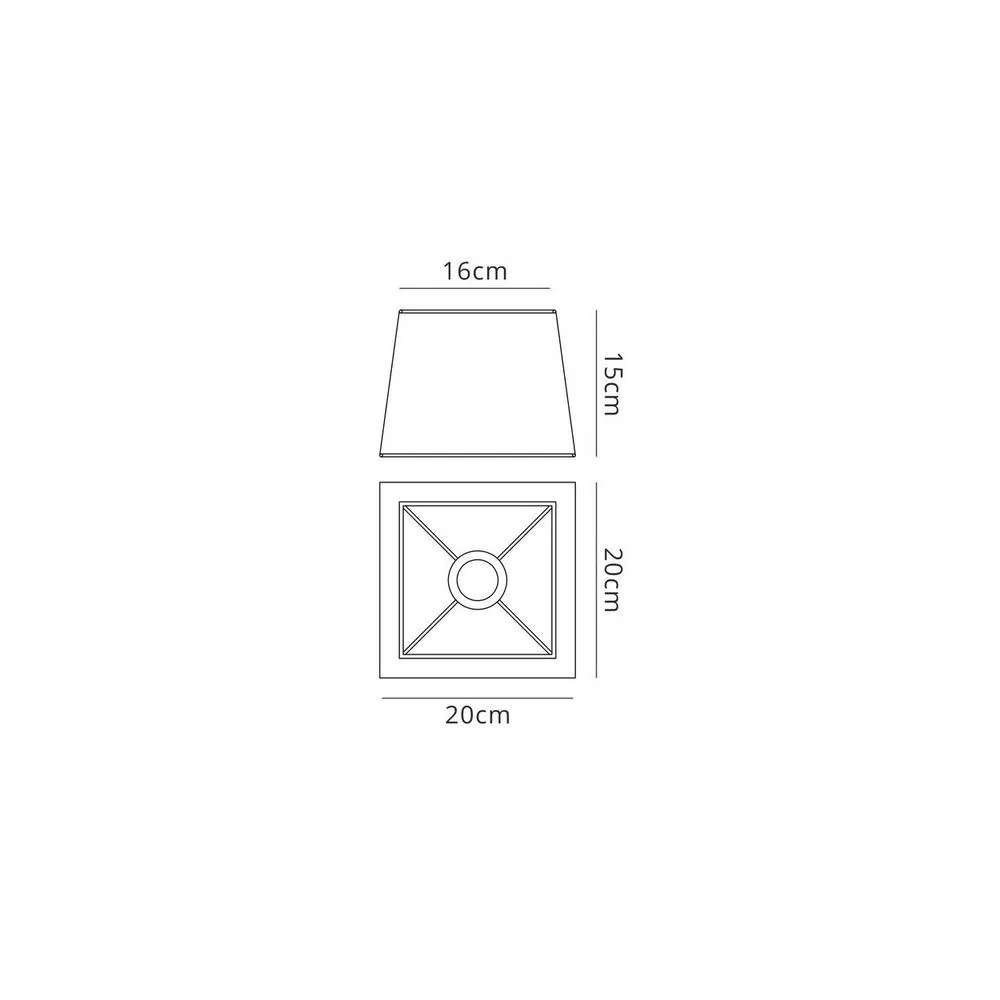 Netlighting Habana White Square Shade 160 200 x 152mm Suitable for Wall Lamps 2