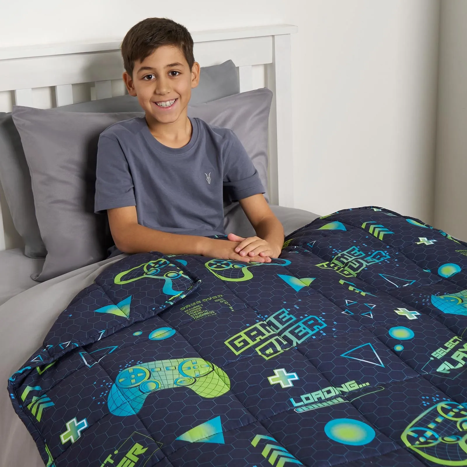 OHS Gaming Weighted Blanket Soft Throw Anxiety Stress Relief Sleep in Dark Navy