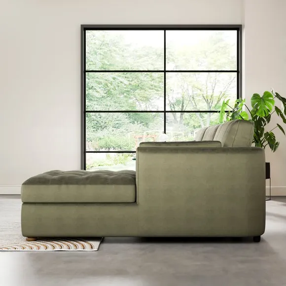 Zoe II Velvet Corner Chaise Sofa 3