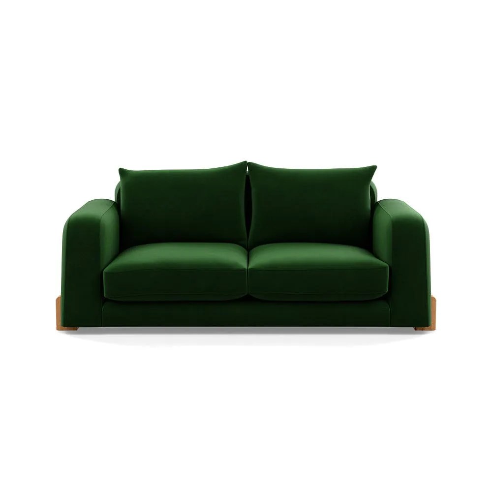 Heal's Nuvola 3 Seater Sofa Smart Velvet Forest Natural Oak Feet