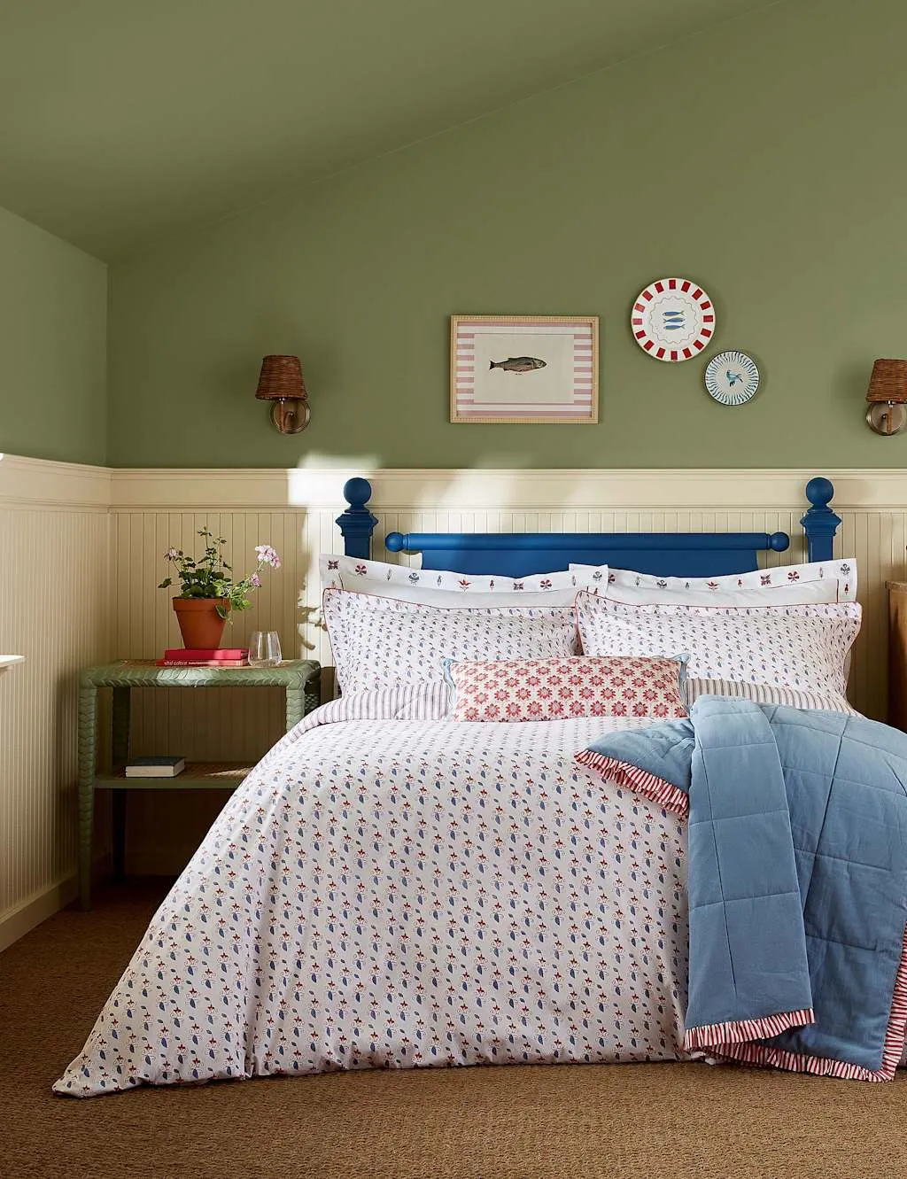 Joules Pure Cotton Vanessa Bedding Set White Mix