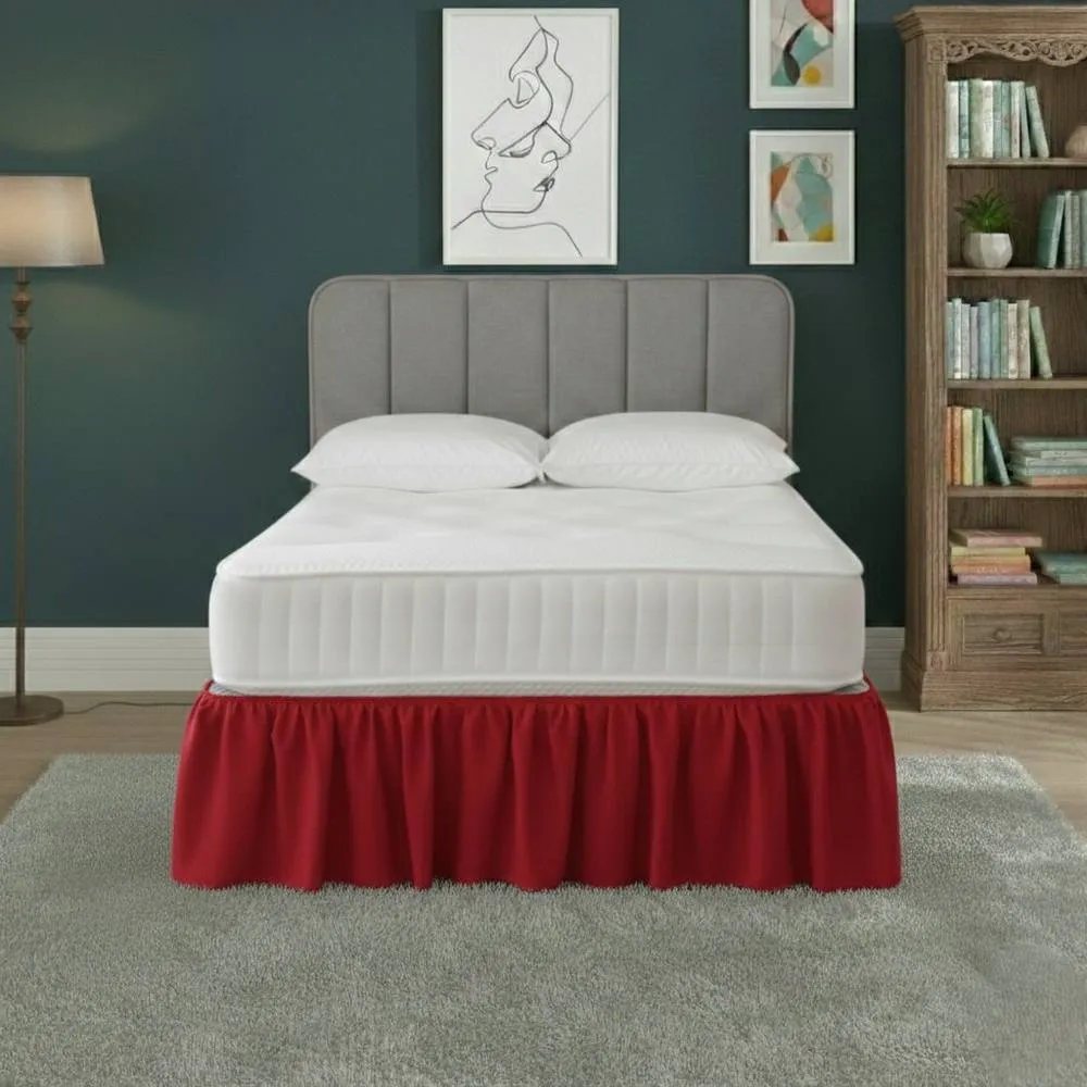 Snug City Base Valance Polycotton Sheet for Divan Beds Easy Care Bed Base Cover in Red