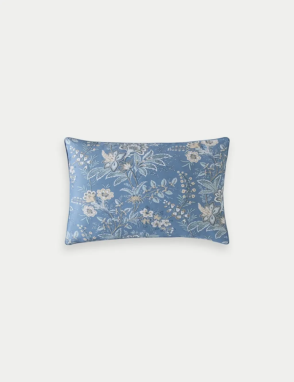 Laura Ashley 2 Pack Pure Cotton Sateen Marlbrook Pillowcases Blue Mix