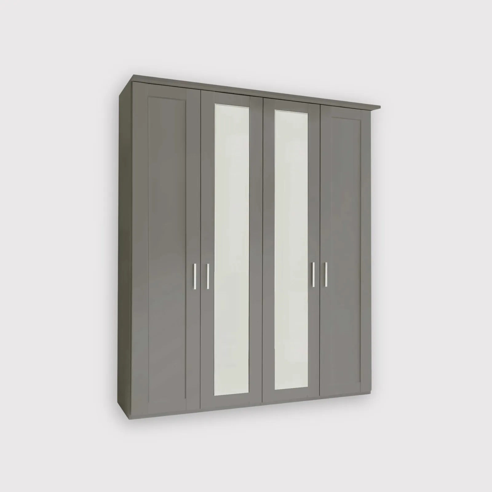 Truro 4 Door Hinged Wardrobe 200Cm X 220Cm, Grey | Barker & Stonehouse