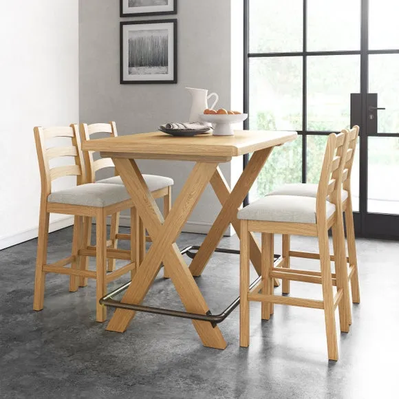 Normandy 2-4 Seater Bar Table, Oak