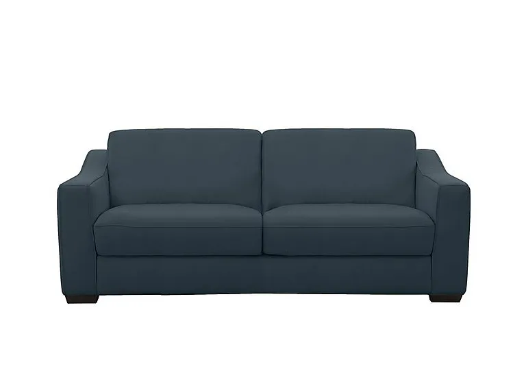 Optimus Space Saving Leather Sofa Bed with Memory Foam Mattress - BV Ocean Blue