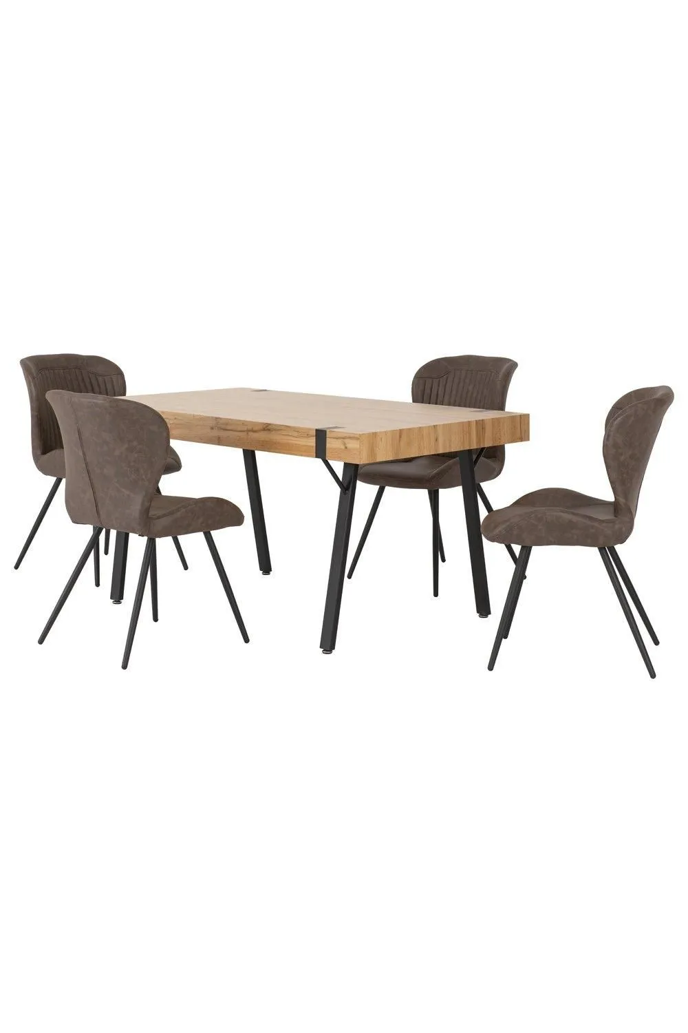 Seconique Treviso Dining Set with Quebec Chairs in Brown