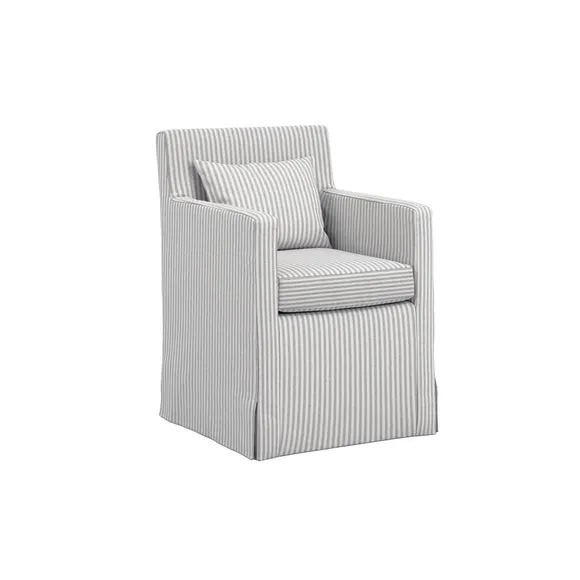 Return - Hettie Dining Chair, Grey Stripe Fabric 3