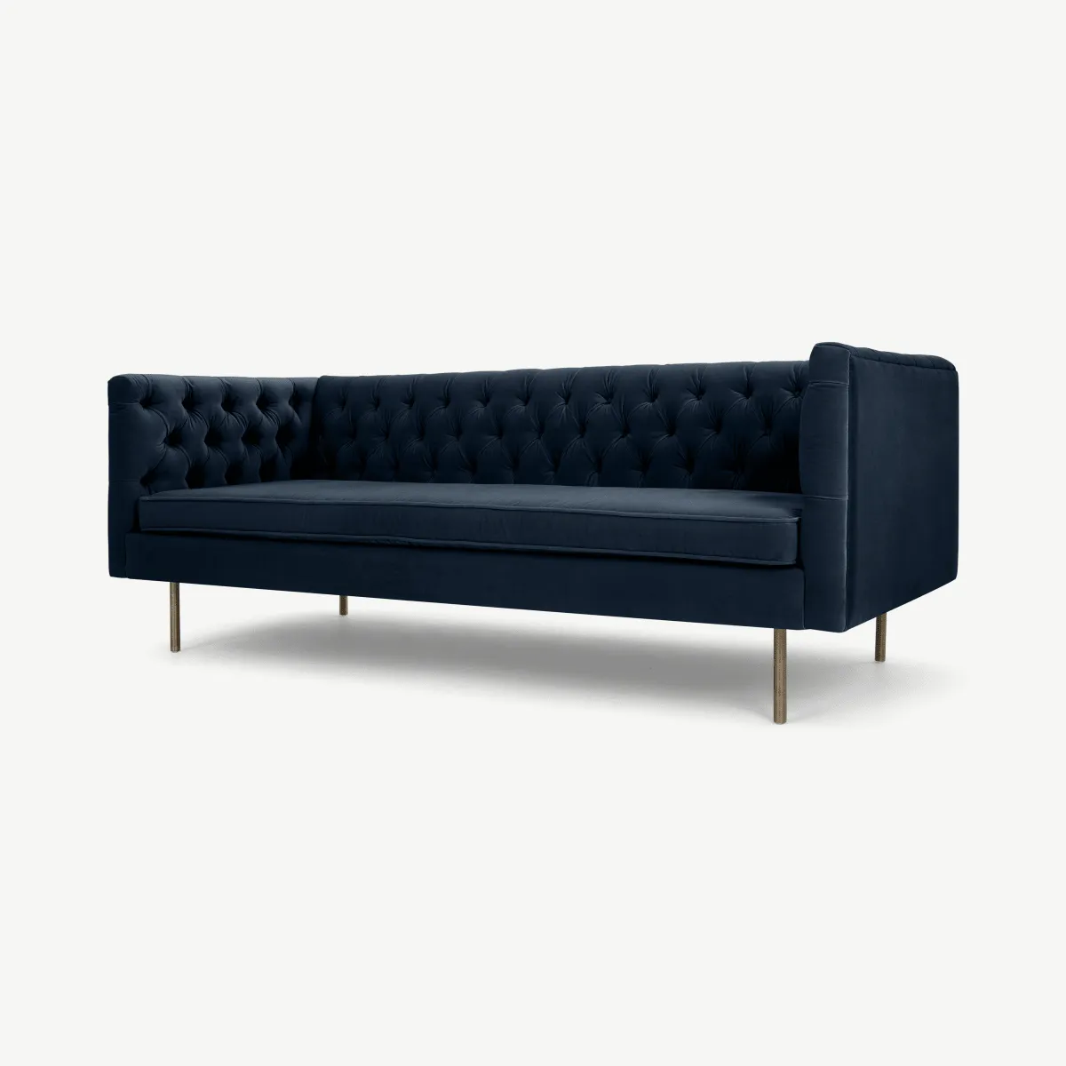 Julianne 3 Seater Sofa, Navy Cotton Velvet