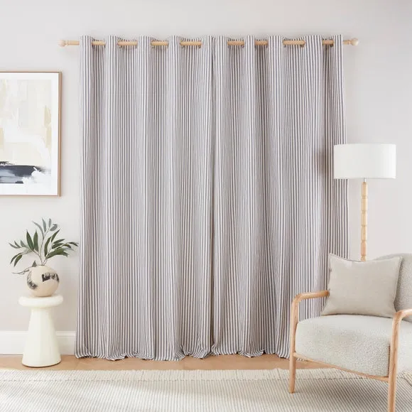Linford Stripe Unlined Eyelet Curtains 4