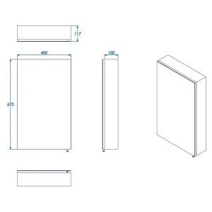 Croydex Finchley Single Door Silver Bathroom Cabinet - 670 x 400mm 2