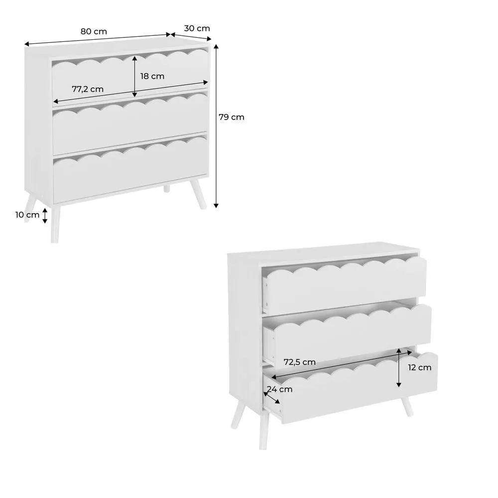 sweeek Wood-effect children's chest of 3 drawers in Green 5
