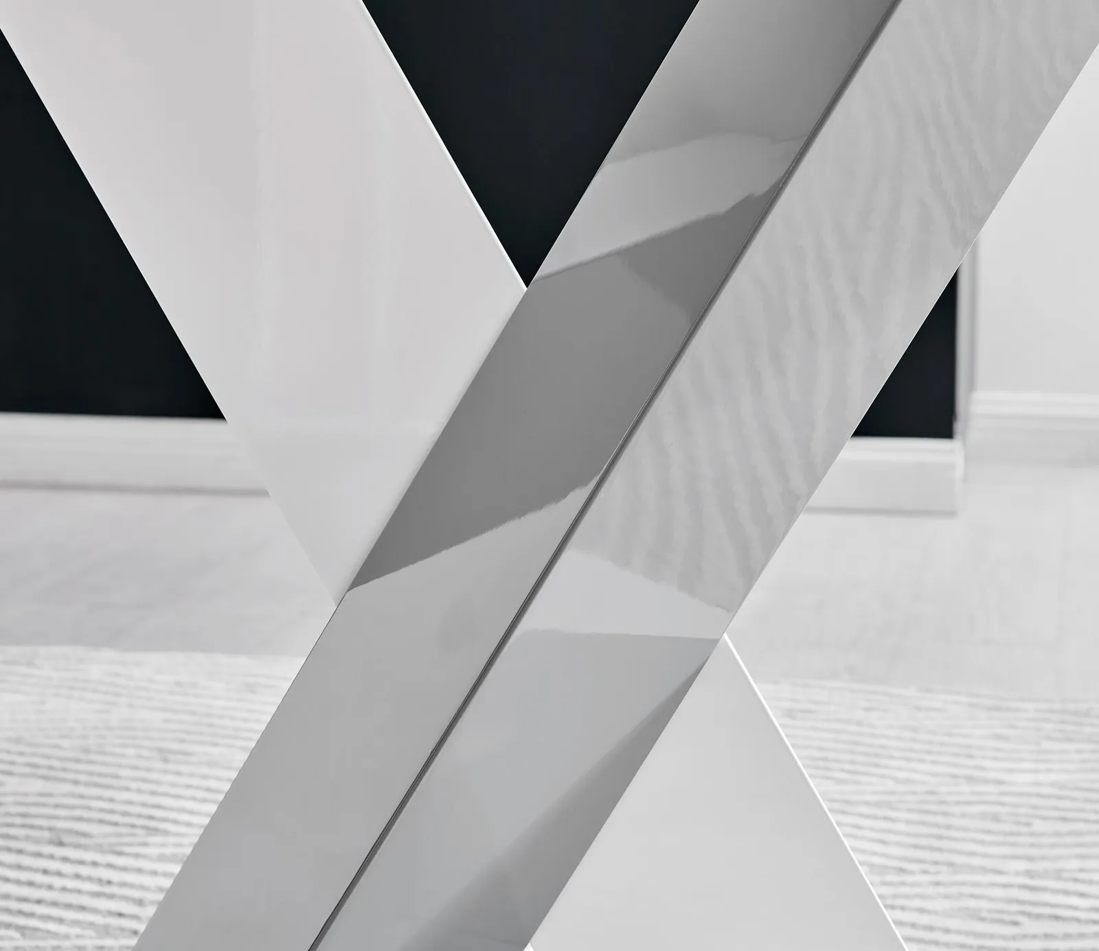 FurnitureboxUK Monza 120cm 4-Seaert White High Gloss Dining Table with Grey Accent 2