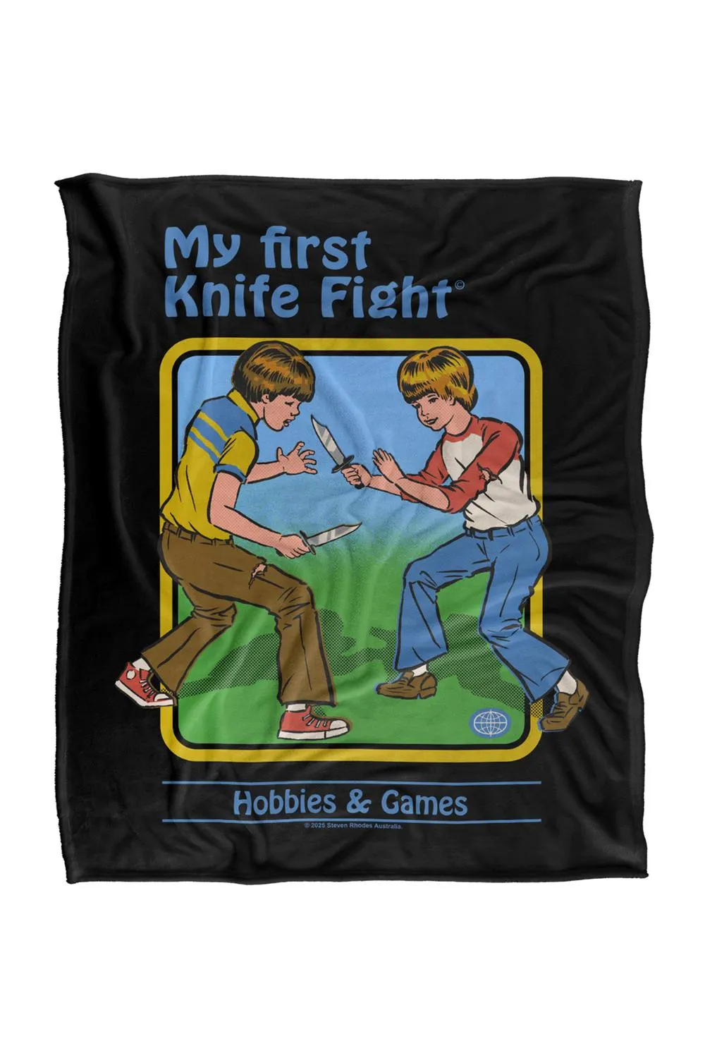Steven Rhodes My First Knife Fight Silky Super Soft Throw Blanket