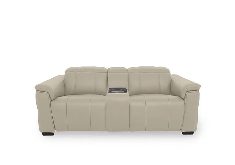 Inca NC Leather 2 Seater Power Recliner Sofa with Power Headrests and Fridge Console - Oyster