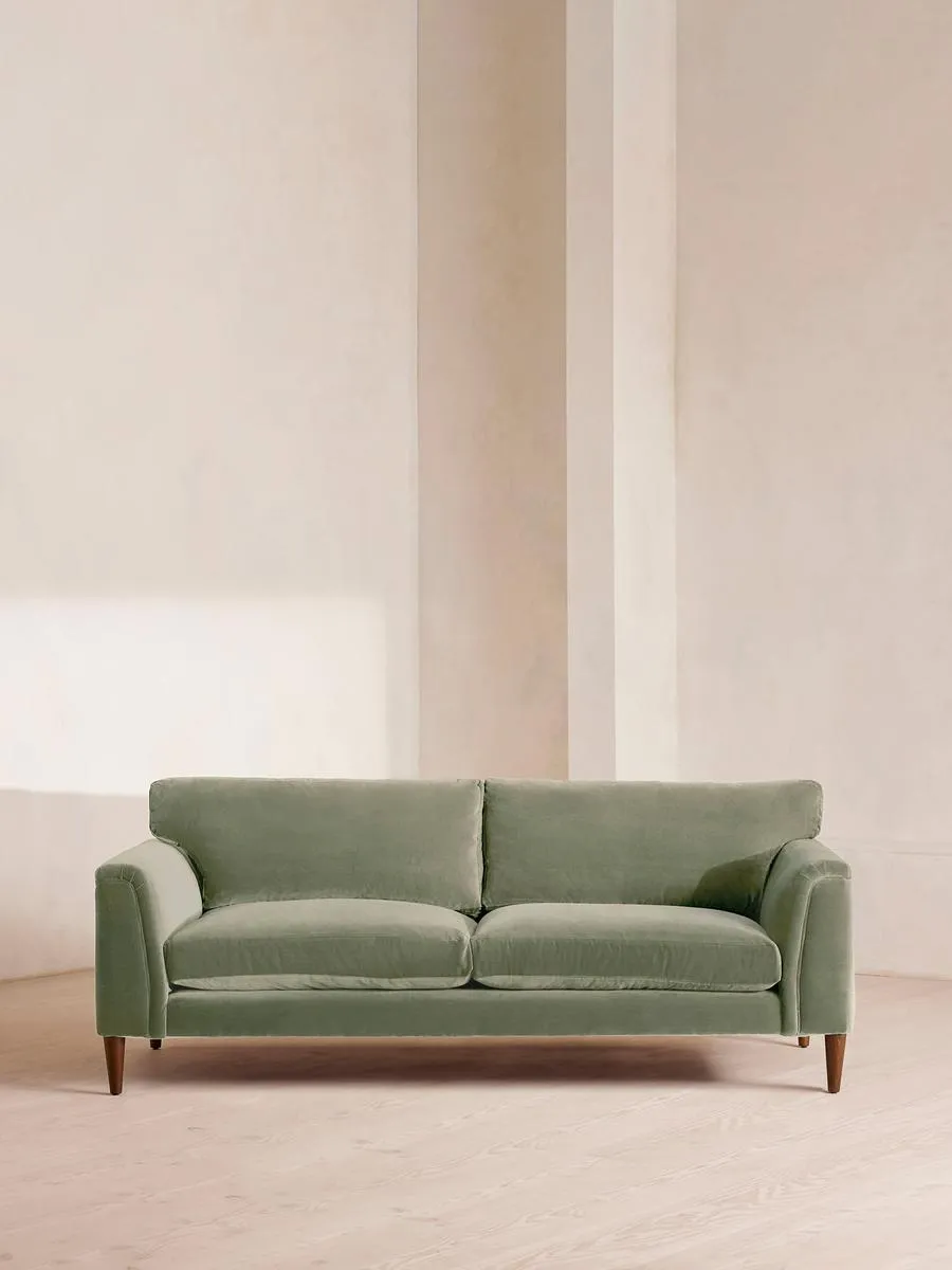 Reya Three Seater Sofa, Velvet, Seafoam