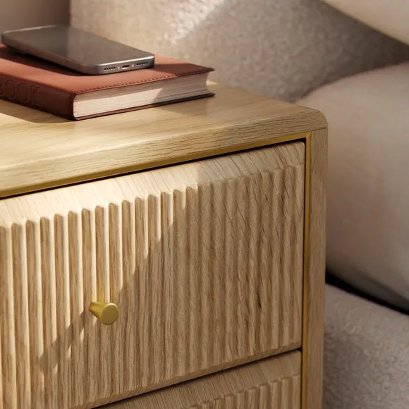 Daphne 2 Drawer Bedside, Oak Effect 3