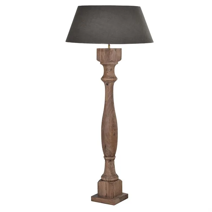 Wooden Column Floor Lamp